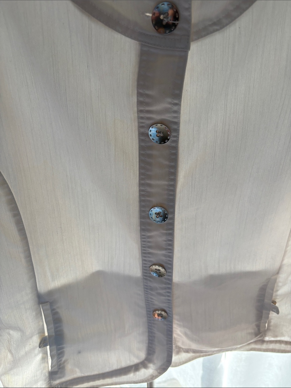 TanJay Creamy white Button-Front Light jacket - Picture 3 of 5